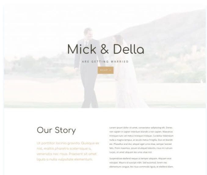personal website for wedding