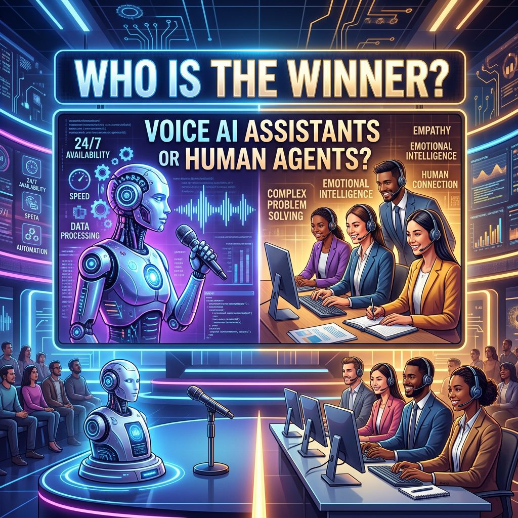 Who is the winner? Voice AI Assistants vs human agents