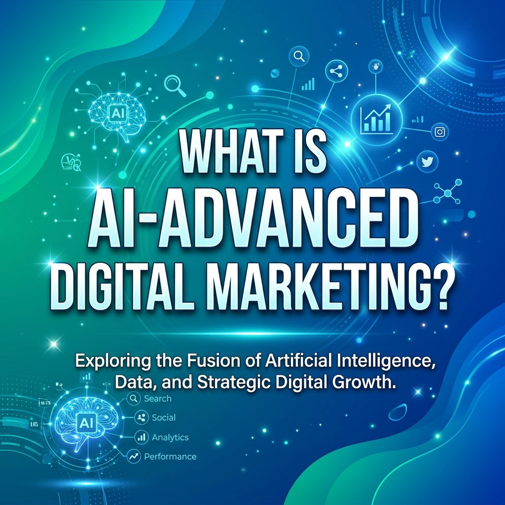 Sign asking what is ai-advanced digital marketing