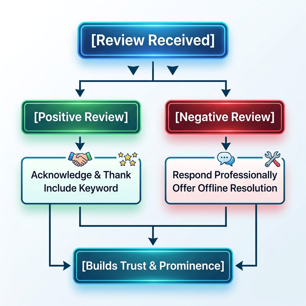 google business profile management requires you to respond to both positive and negative reviews